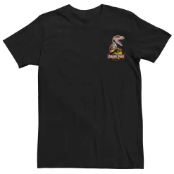 Men's Jurassic Park Raptor Hold Logo Pocket Tee -Mens Jurassic Park Clothing Shop 4394383 Black