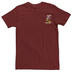 Men's Jurassic Park Raptor Hold Logo Pocket Tee -Mens Jurassic Park Clothing Shop 4394383 Cardinal