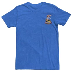 Men's Jurassic Park Raptor Hold Logo Pocket Tee -Mens Jurassic Park Clothing Shop 4394383 Royal Heather