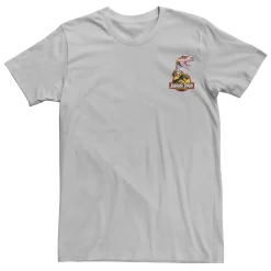 Men's Jurassic Park Raptor Hold Logo Pocket Tee -Mens Jurassic Park Clothing Shop 4394383 Silver
